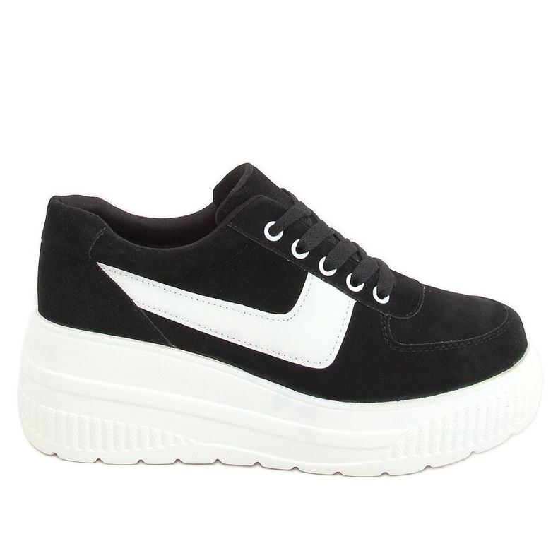 Nere E3141 Sneakers nere su suola alta nero