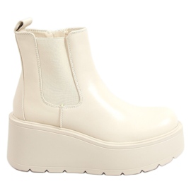 Stivali con suola alta beige QT22P Beige