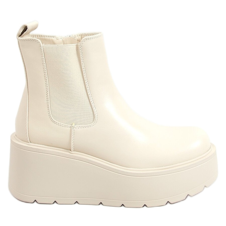 Stivali con suola alta beige QT22P Beige