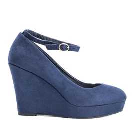 Décolleté con zeppa blu navy Marni