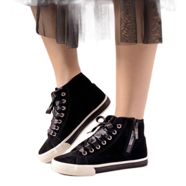 Sneakers nere alte alla caviglia con nastro Sunilino nero