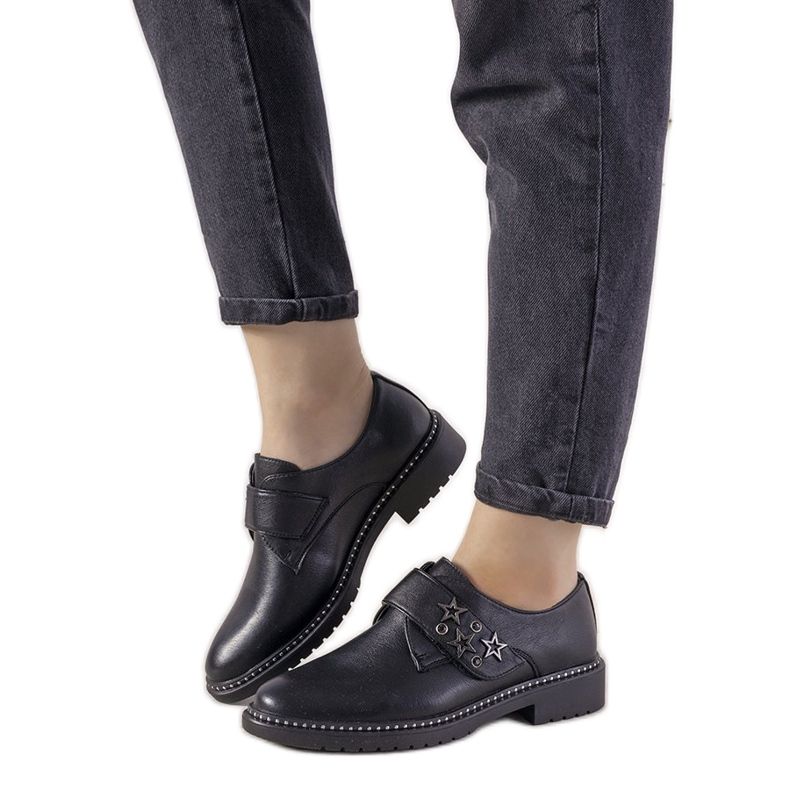 Scarpe slip-on argento con borchie GF-FD9 nero