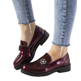 Slip on bordeaux con borchie GF-FD9 rosso