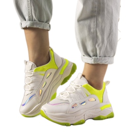 Sneakers bianche con inserti Far Away fluo bianca