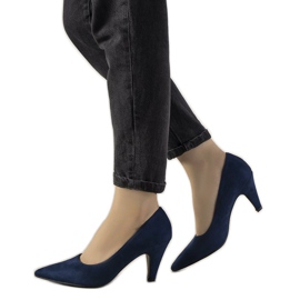 Décolleté blu navy su un grosso tacco Greca