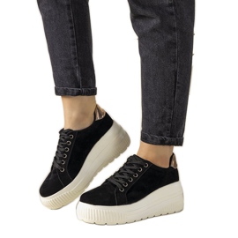 Sneakers sportive nere con suola alta Ratter nero