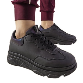 Sneakers nere con inserto catarifrangente Kaori nero
