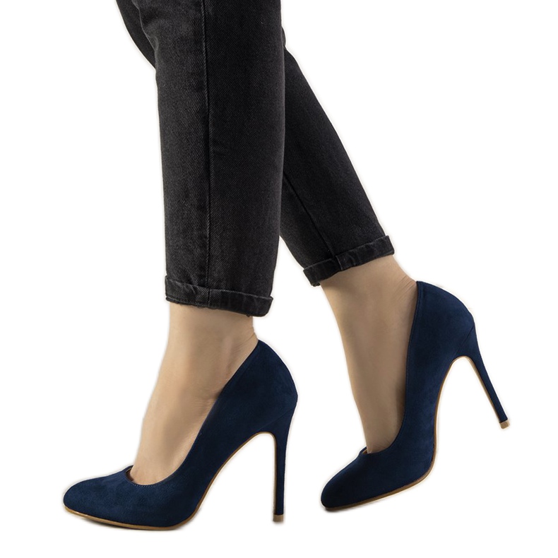 Décolleté blu navy su tacco Dermeno