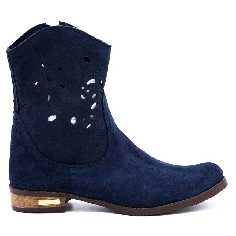 Olivier Comodi stivali traforati Jess blu navy