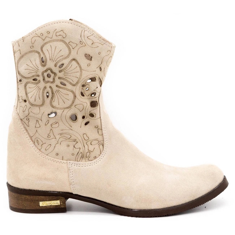 Olivier Comodi stivali traforati Jess beige chiaro