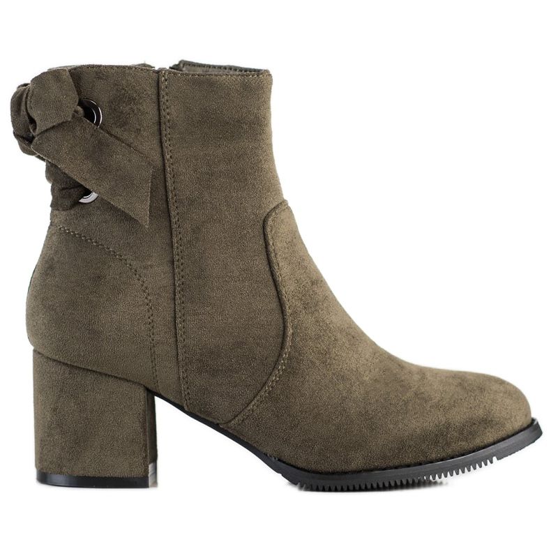 J. Star Stivali kaki con bordo decorativo verde