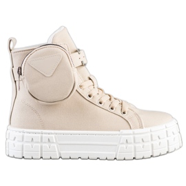 Goodin Sneakers Sulla Piattaforma Con Una Tasca beige
