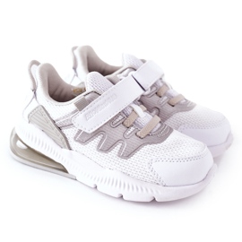 Scarpe Sportive Bambini Con Velcro ABCKIDS Bianco-Argento