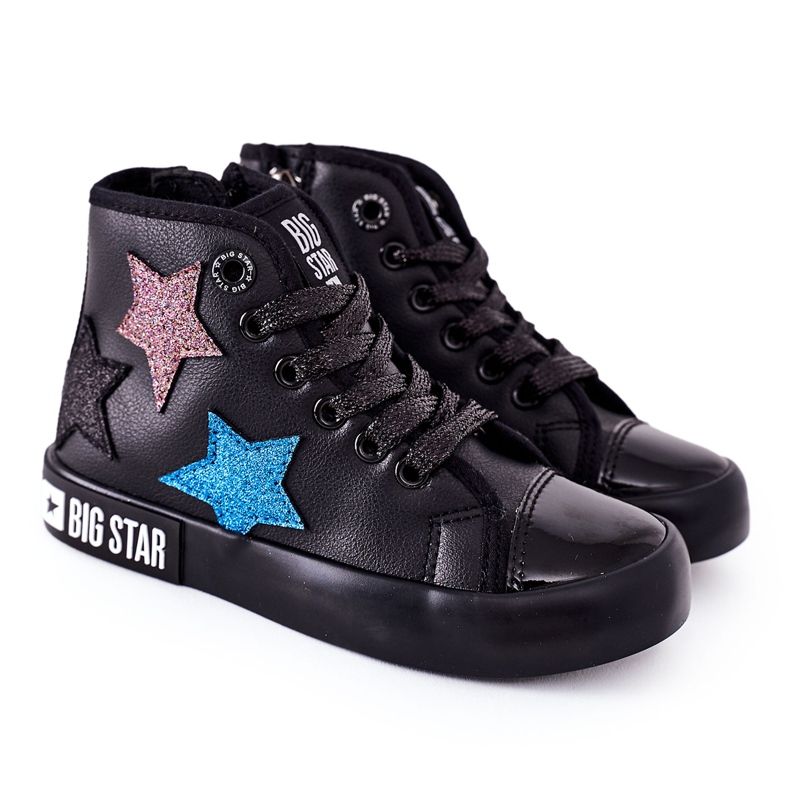 Sneakers Alte Per Bambini Con Cerniera Big Star II374028 Nere nero multicolore