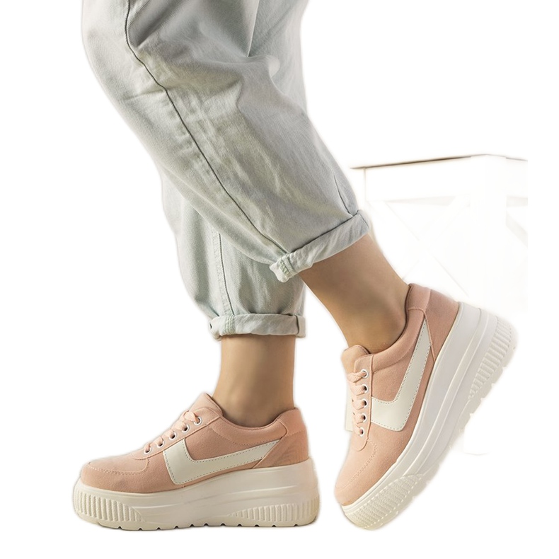 Sneakers sportive rosa con suola alta Chillout