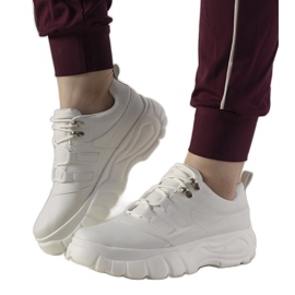 Sneakers sportive bianche con suola alta Luna bianca