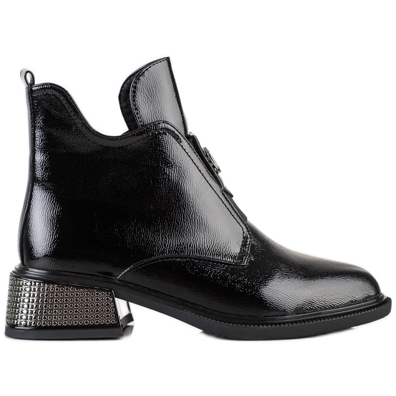 Filippo Stivali alla moda con tacco decorativo nero