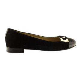 Ballerine in pelle femminile con decorazione 1587 edeo nero