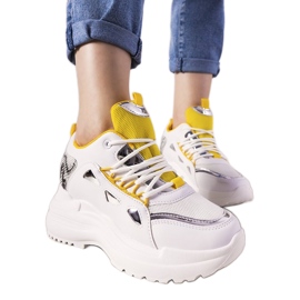 Sneakers serpente Felicia bianche e gialle bianco giallo