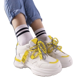 Sneaker One Chance con doppia allacciatura bianca e gialla
