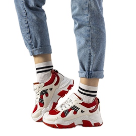 Sneakers bianche con inserti olografici Allisone bianco rosso