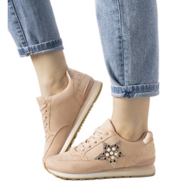 Sneakers sportive rosa decorate con borchie Ruler