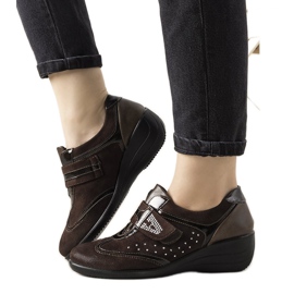 Scarpe brogue marroni sulla zeppa Merante marrone
