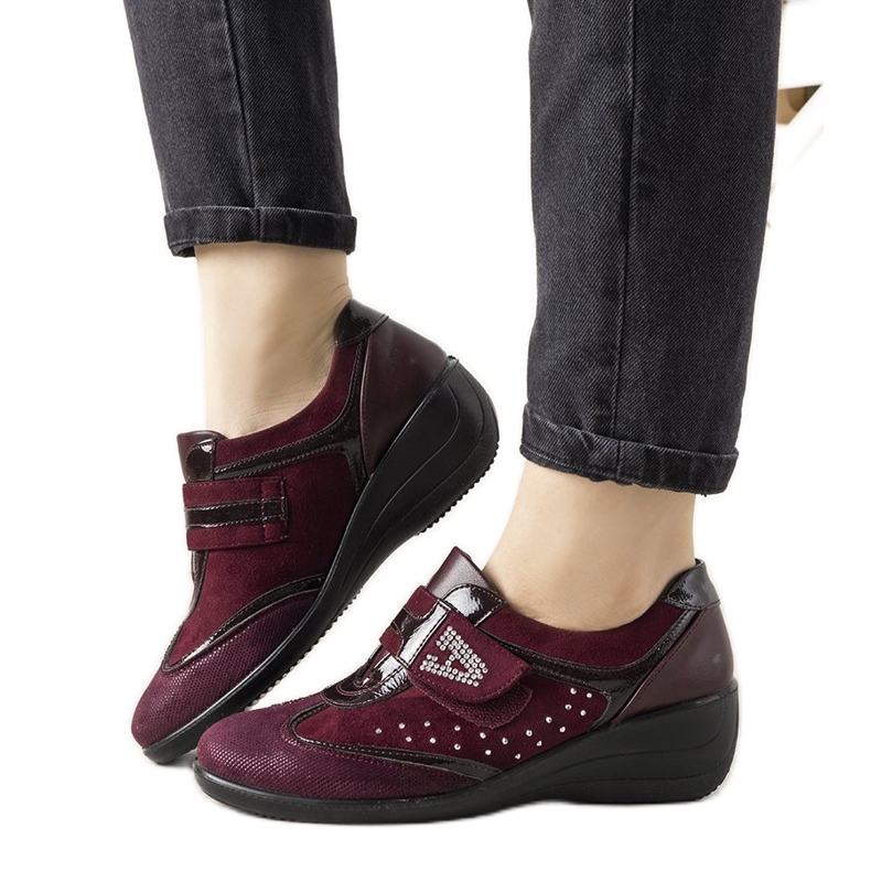 Brogue bordeaux sulla zeppa Merante rosso