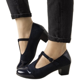 Décolleté blu navy su colonna con punta Dessert verniciata