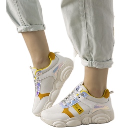 Sneakers Carry da donna bianche e gialle bianca