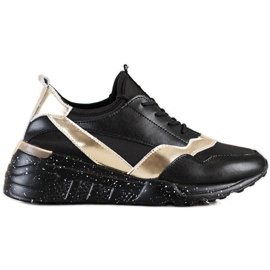 S. BARSKI Sneakers in pelle di S.BARSKI nero d'oro