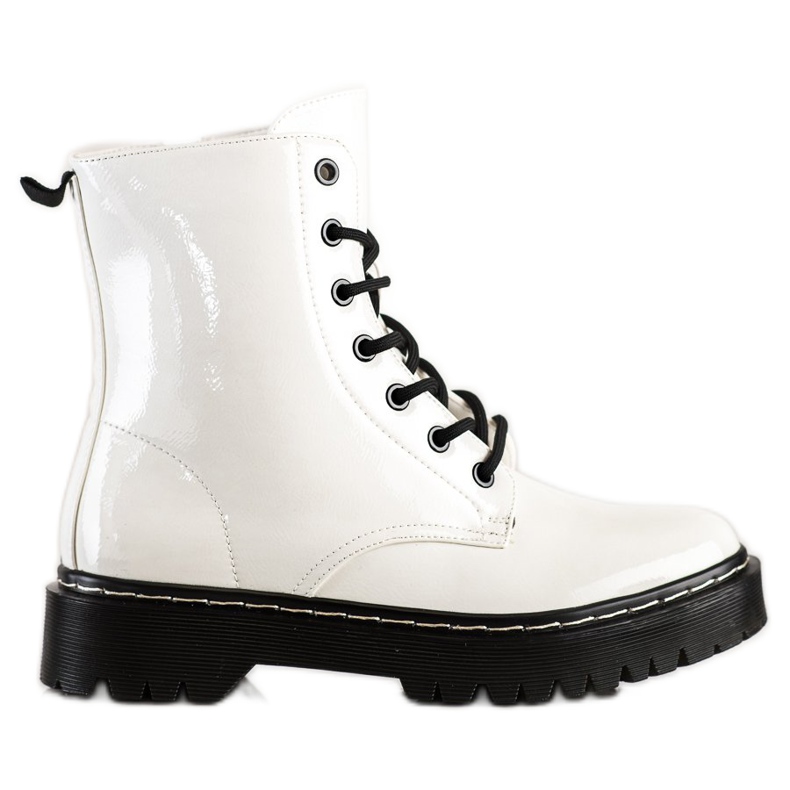 S. BARSKI Stivali stringati sulla piattaforma S.BARSKI bianca