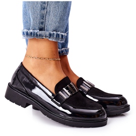 S.Barski Scarpe brogue da donna laccate nere Montius nero