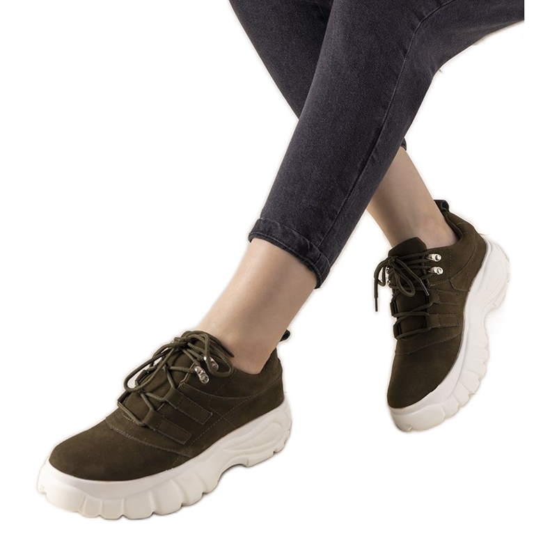 Sneakers sportive verdi con suola Justika alta verde
