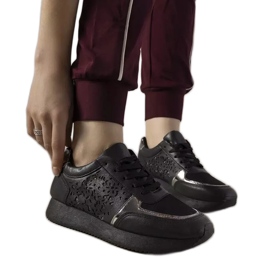 Sneakers sportive nere con motivo Festival traforato nero