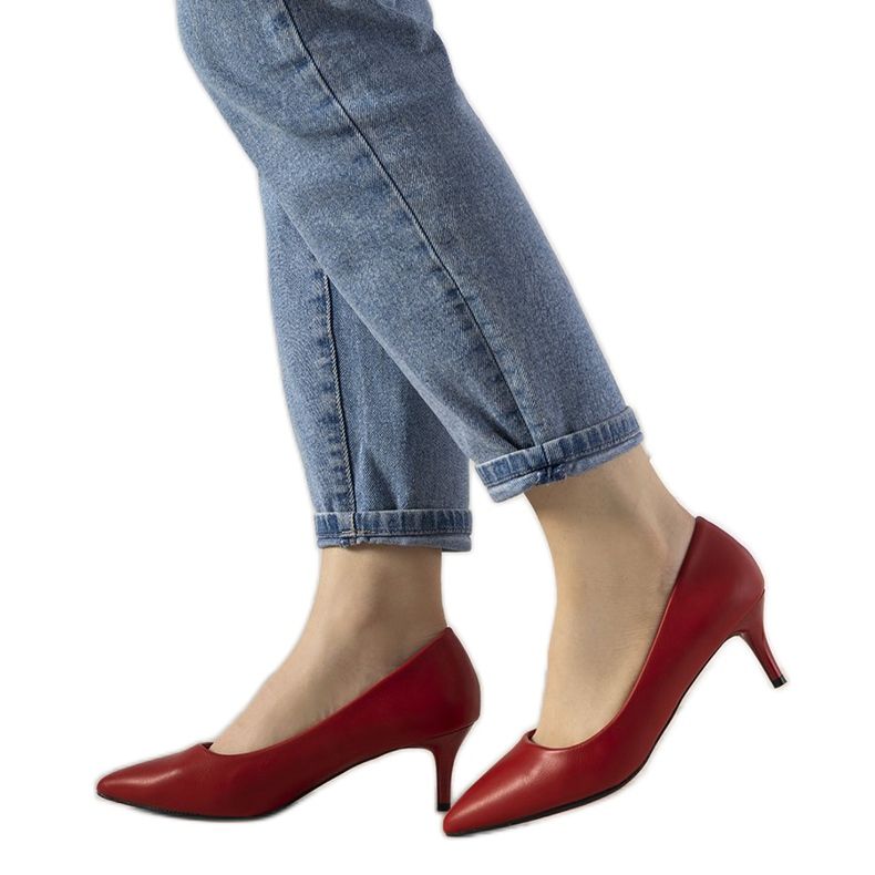 Décolleté rosse su tacco basso Feeling rosso