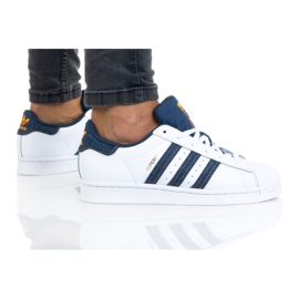 Scarpe adidas Superstar Jr H04025 bianca blu navy