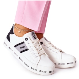 Sneakers in pelle sulla piattaforma Big Star II274071 bianca bianco