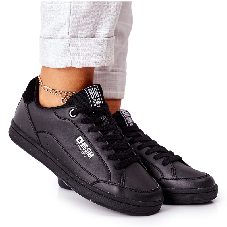 Sneakers da donna in pelle Memory Foam Big Star II274320 Nero
