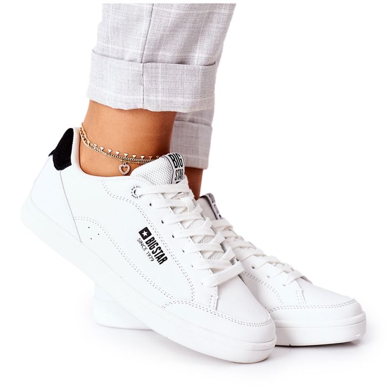 Sneakers da donna in pelle Memory Foam Big Star II274319 Bianco bianca