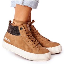 Sneakers alte isolate Big Star II274145 Camel marrone