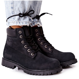 Stivali da trekking in pelle da donna Big Star II274446 neri nero