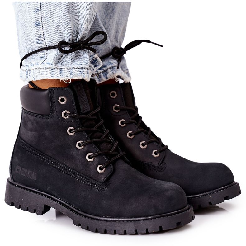 Stivali da trekking in pelle da donna Big Star II274446 neri nero