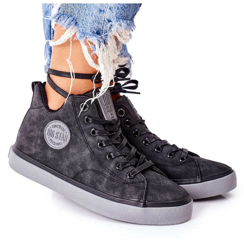 Sneakers in pelle isolata Big Star II274148 Nero