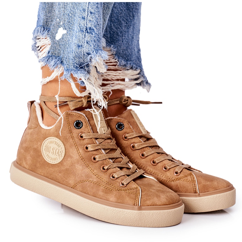Sneakers in pelle isolata Big Star II274149 Camel marrone