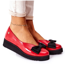 Ballerine In Pelle Sulla Piattaforma Maciejka 05062-08 Rosso nero