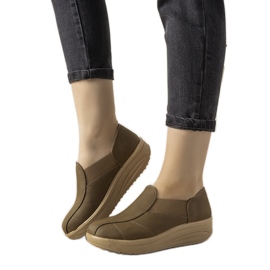 Scarpe marroni con suola alta di Spike marrone