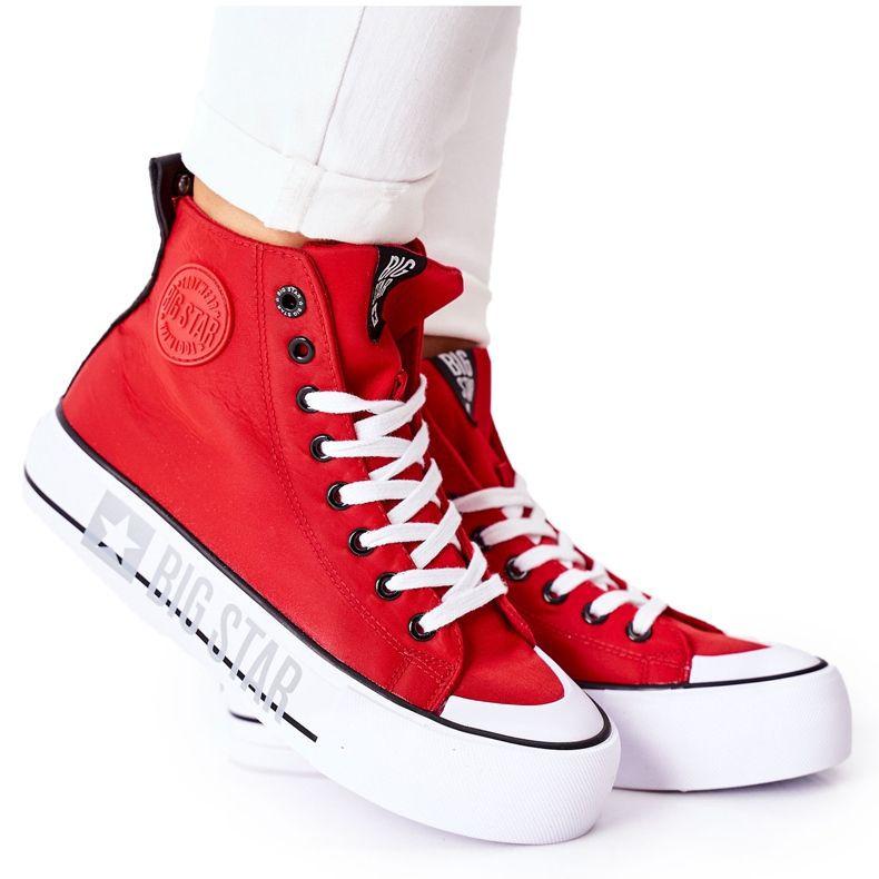 Sneakers Alte Sulla Big Star II274018 Piattaforma Rossa rosso