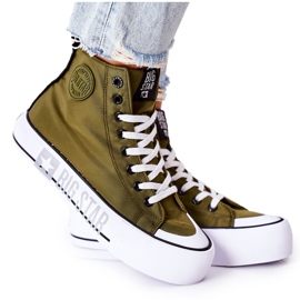 Sneakers alte sulla piattaforma Big Star II274017 Khaki verde