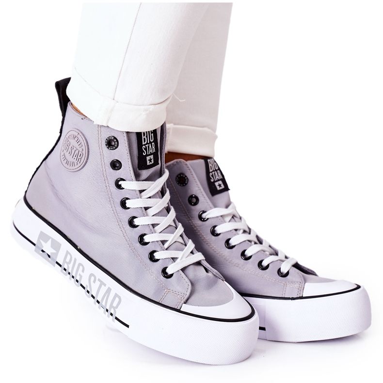 Sneakers Alte Sulla Big Star II274016 Piattaforma Grigia grigio